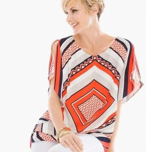 Chico’s scarf printed Top size S/M